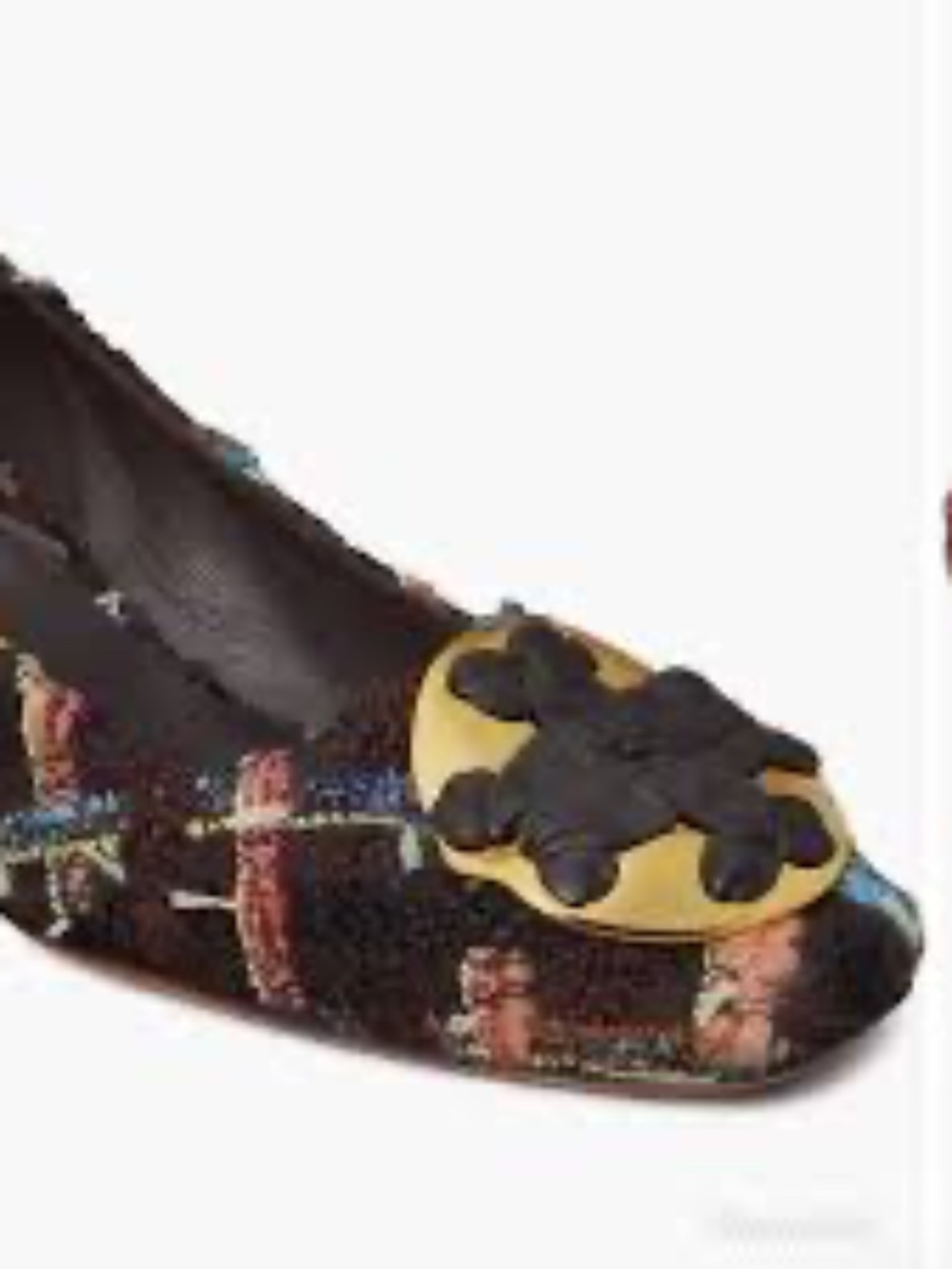 Tory Burch Revolve Wool Blend Mixed Media Tweed Boucle Plaid Pump Brown Size 8